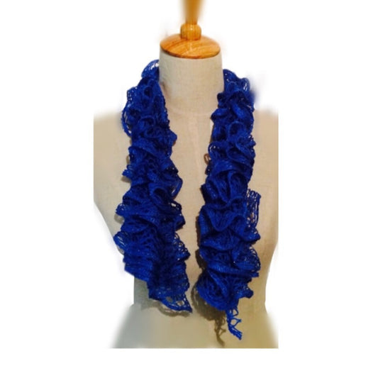 Blue Scarf Boa Flamenco Style HandMade