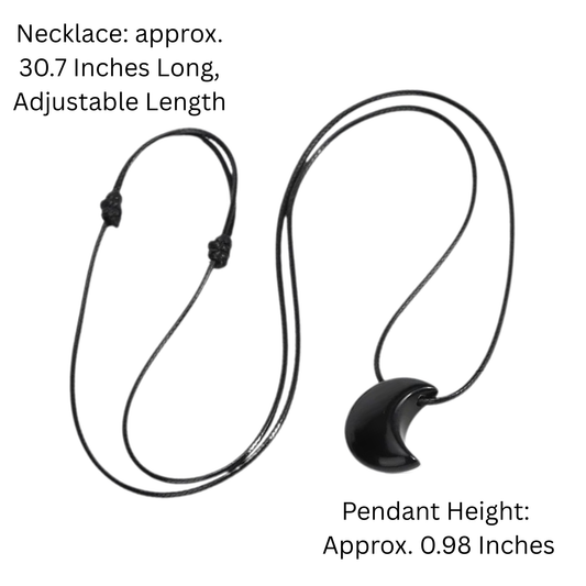 Crescent Moon Necklace with Adjustable Cord  Moon Pendant Necklace