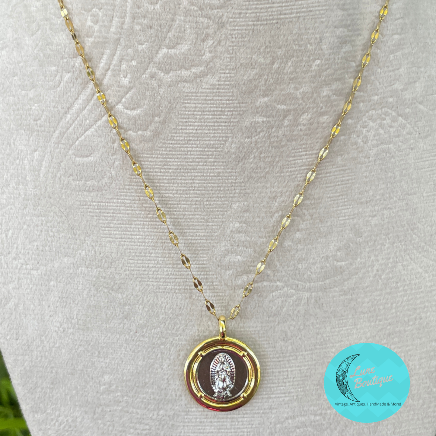 Gold Virgin Mary, the Sacred Heart, and Saint Benedict Necklace Set, Religious Medallion Necklaces, Catholic Jewelry, Spiritual