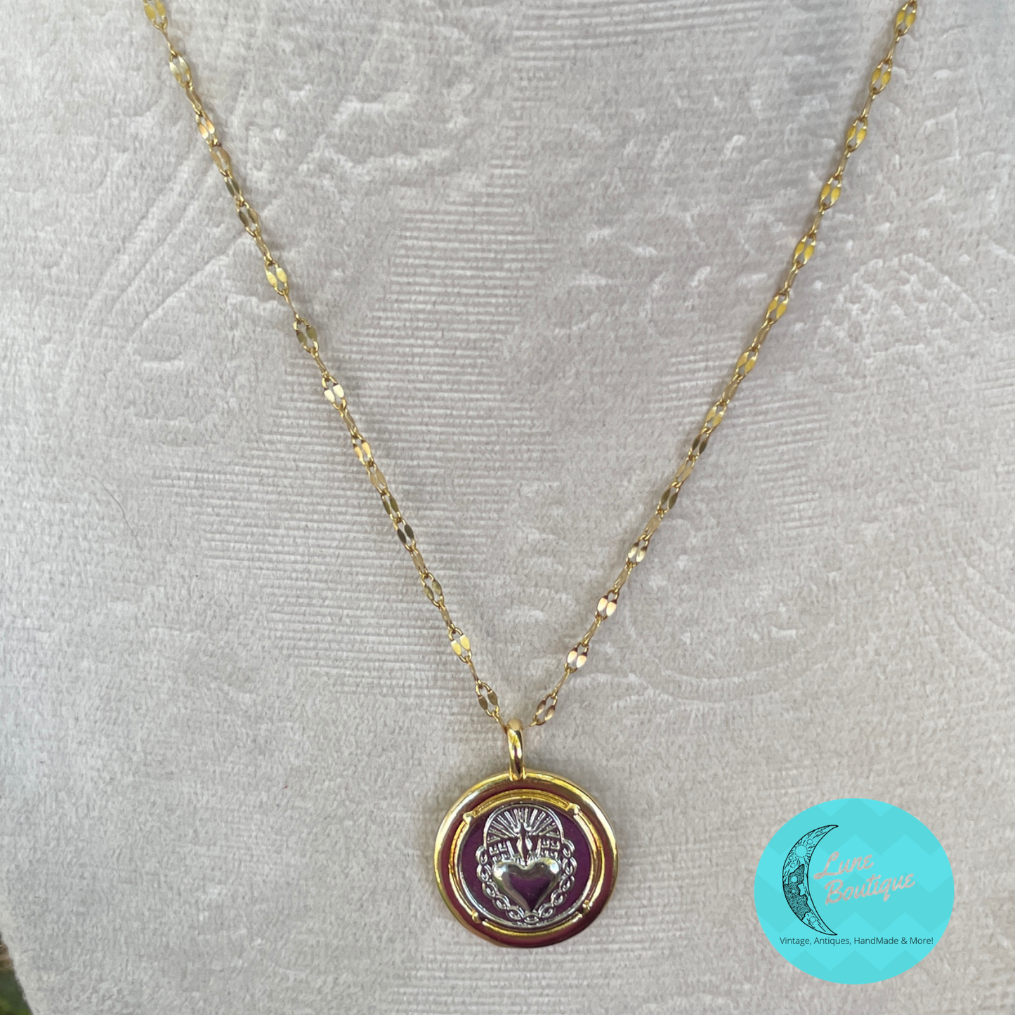 Gold Virgin Mary, the Sacred Heart, and Saint Benedict Necklace Set, Religious Medallion Necklaces, Catholic Jewelry, Spiritual