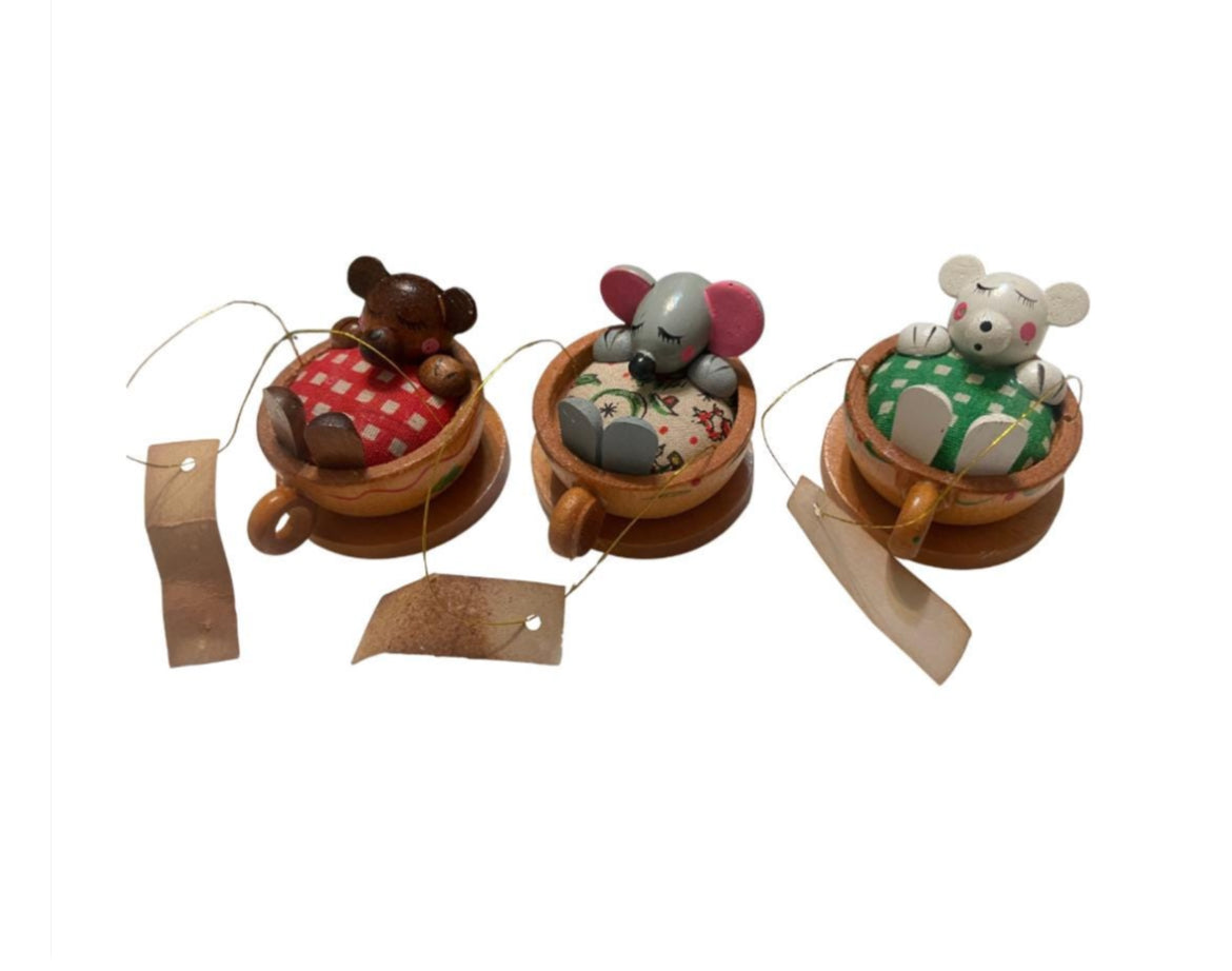 Vintage Teacup Tree Ornaments by Dakin 3 piece