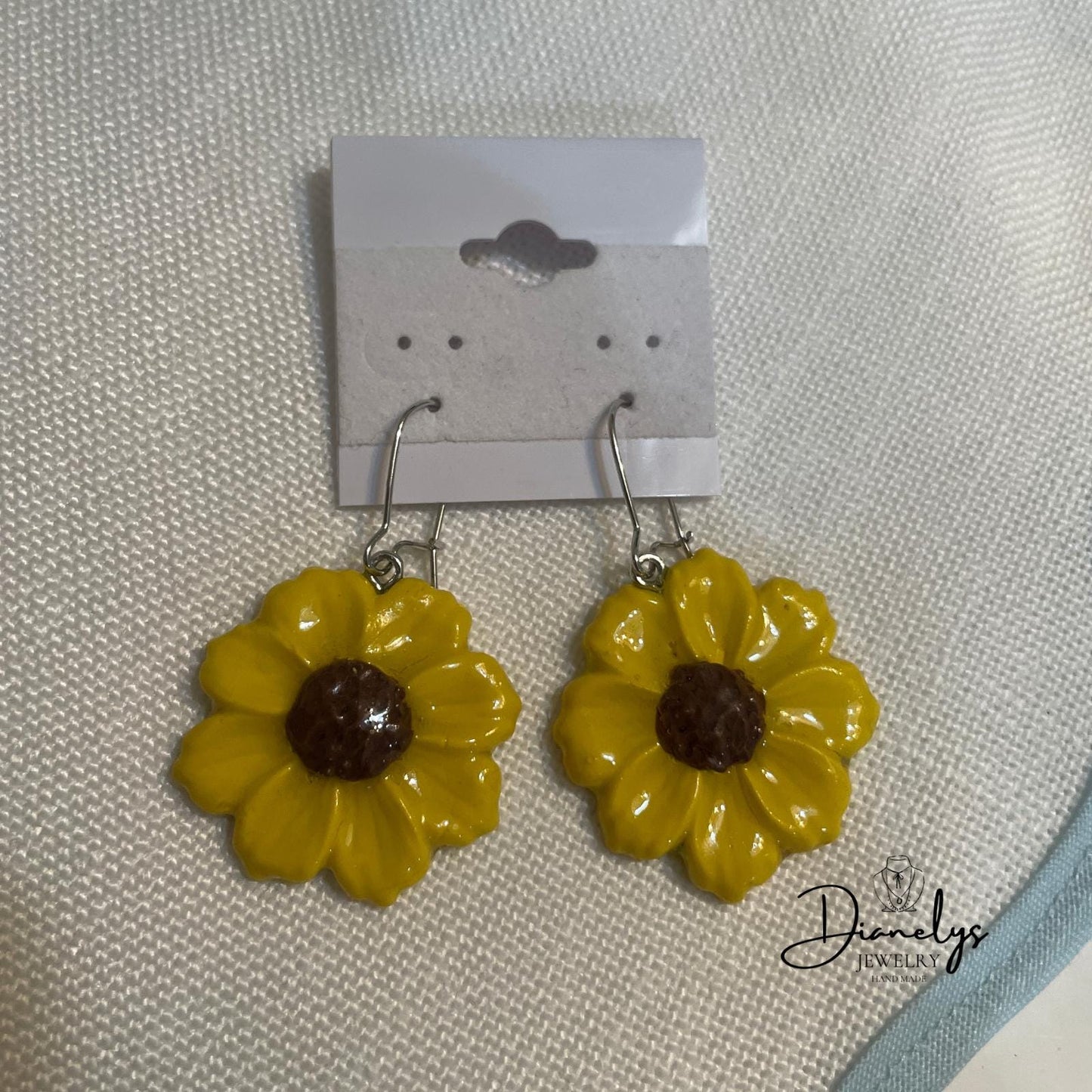 Sunflower Dangle Earrings Yellow Flower Earrings Handmade Floral Jewelry Cute Boho Earrings, Gifts for Her