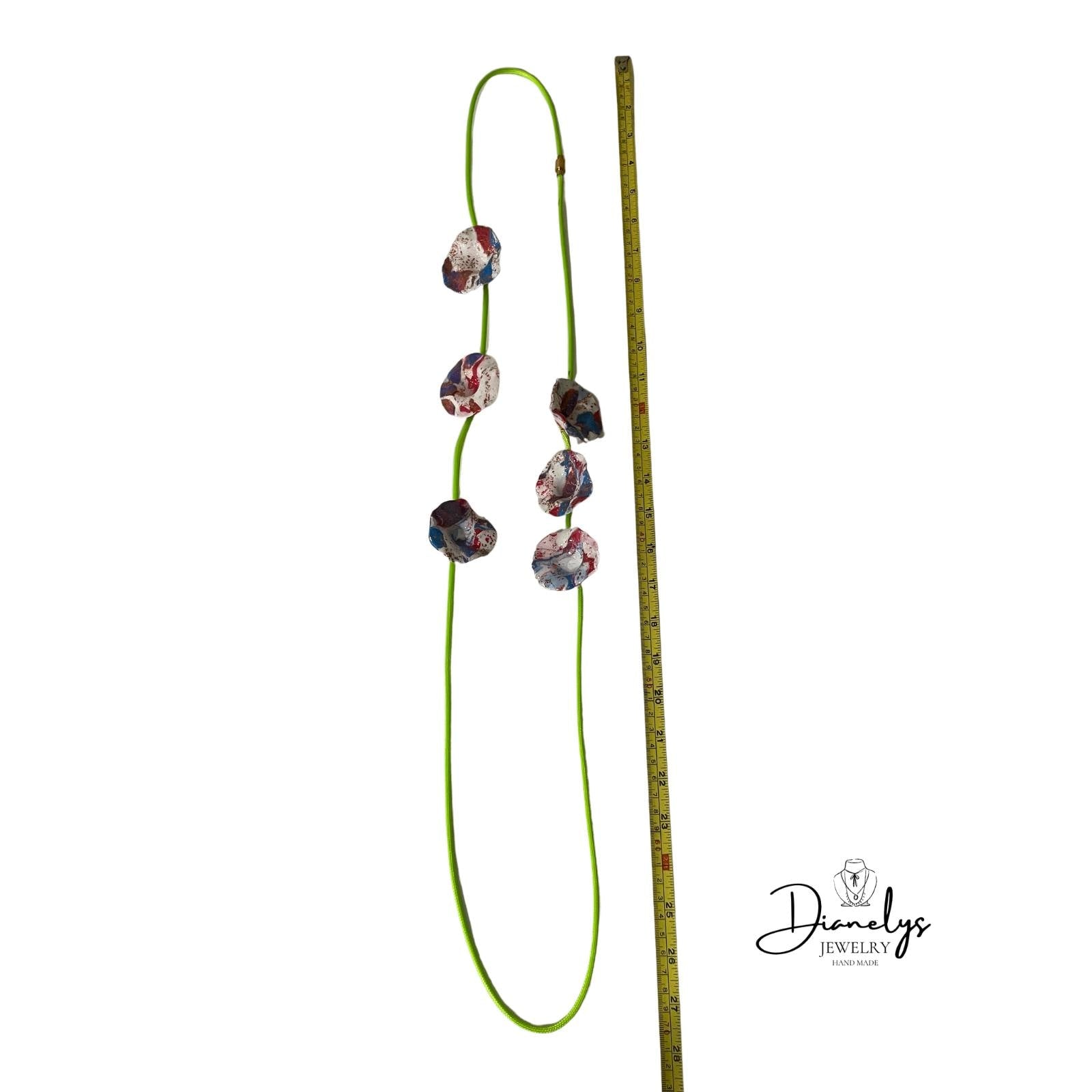 Necklace & Earrings Set Abstract Resin, Bold Color Pop Art Design Lightweight Unique Gift