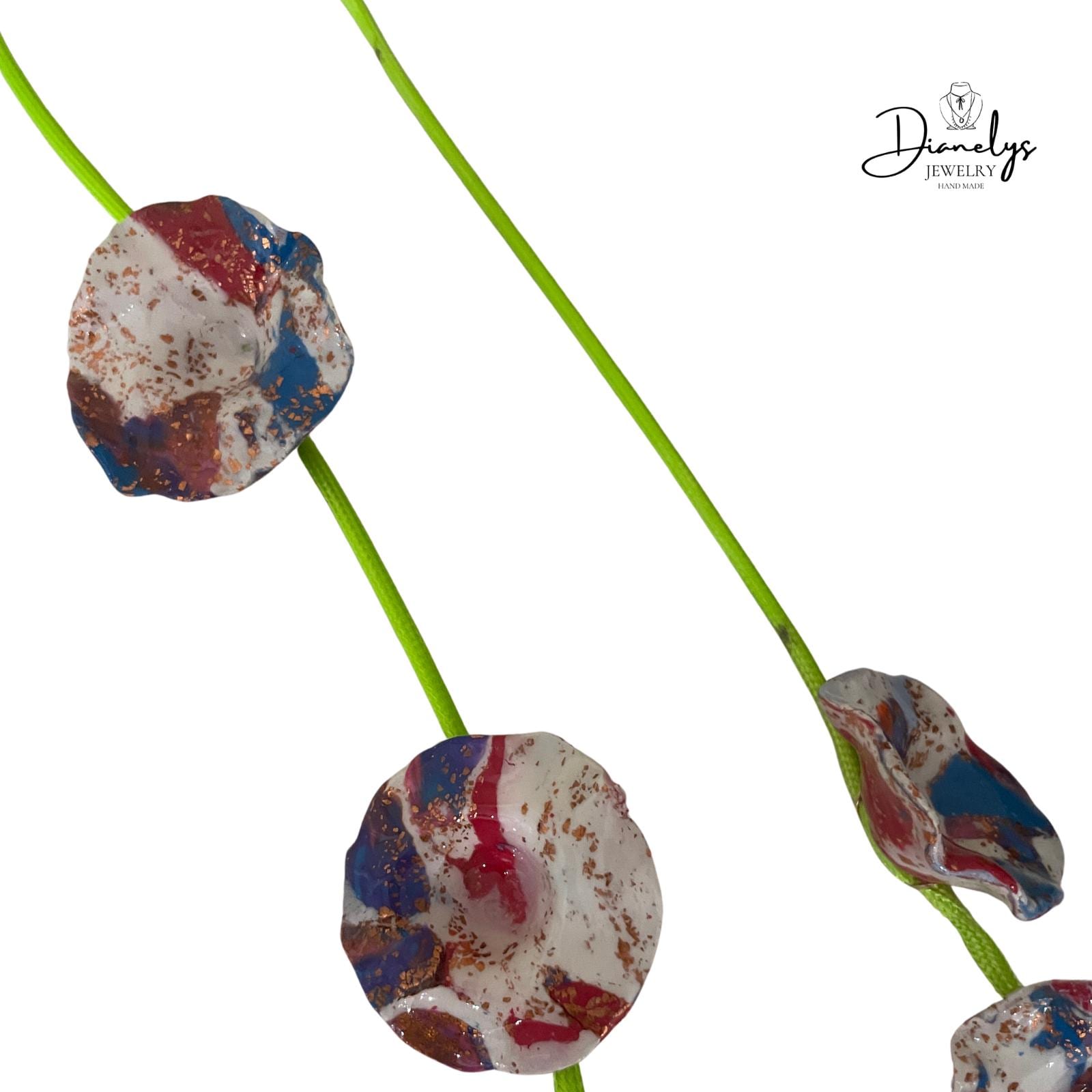Necklace & Earrings Set Abstract Resin, Bold Color Pop Art Design Lightweight Unique Gift